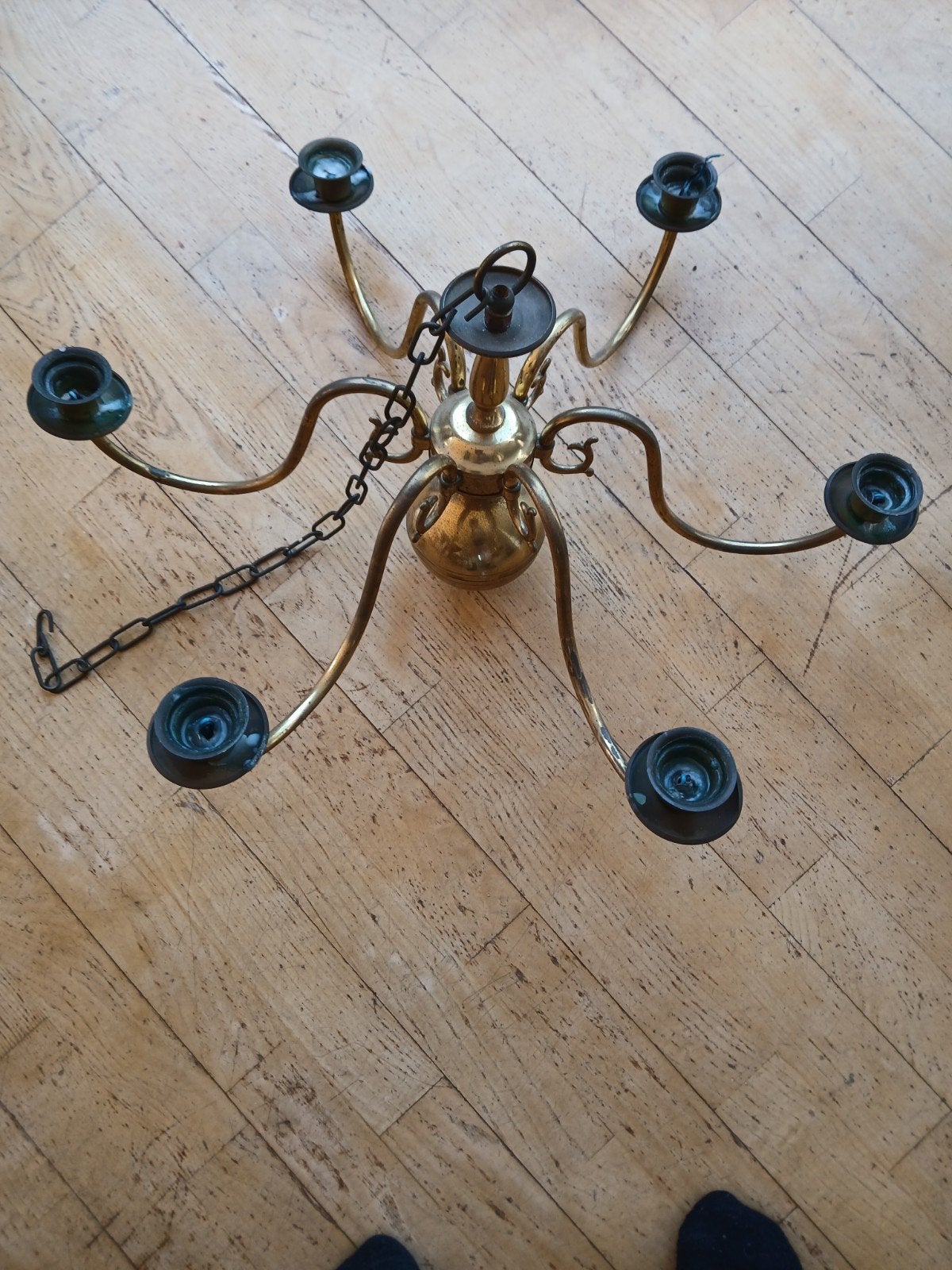 Koperen Hanglamp voor Kaarsen - Vintage Stijl, Ophalen, Koper of Brons
