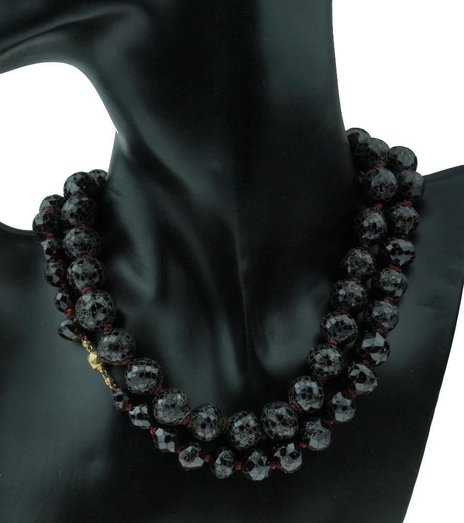 Granaat antieke ketting robuust 14k slot goud dames vintage, Sieraden, Tassen en Uiterlijk, Antieke sieraden, Verzenden, Goud