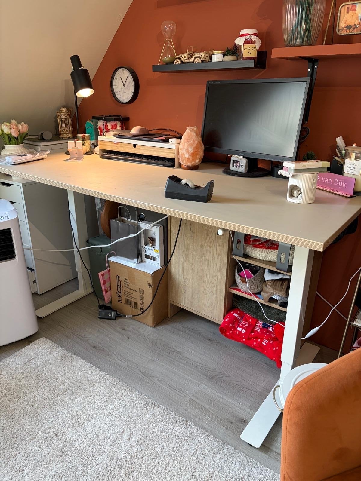 IKEA SKARSTA Zit-sta bureau 160x80 cm, wit, Ophalen, Zit-sta bureau, 160 cm, Gebruikt