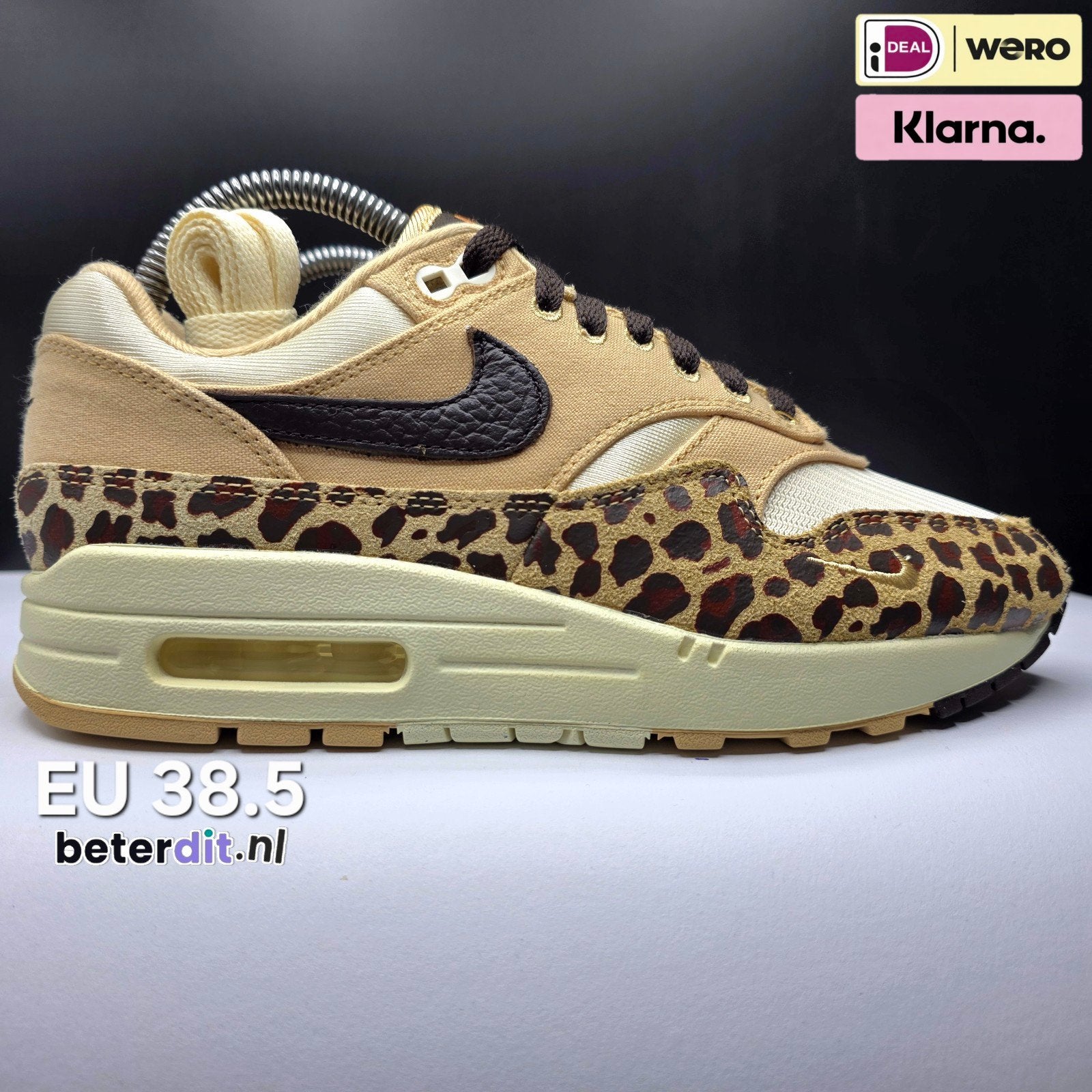 Nike Air Max 1 '87 'Sesame Leopard' Maat: 38.5, Kleding | Dames, Schoenen, Beige, Ophalen of Verzenden, Nike, Nike