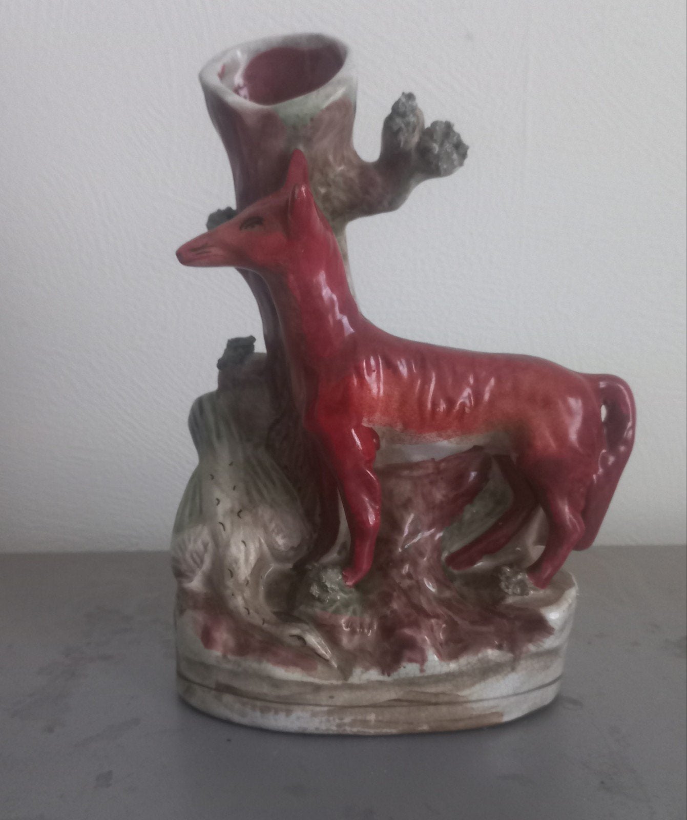 engelse staffordshire spill vase , oud , vos met fazant, Ophalen of Verzenden