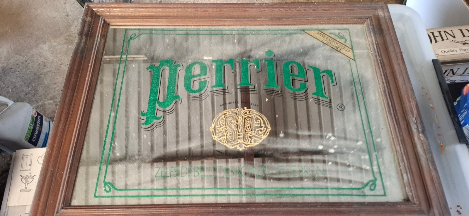 perrier (kroeg) spiegel, Ophalen, Rechthoekig, Hout