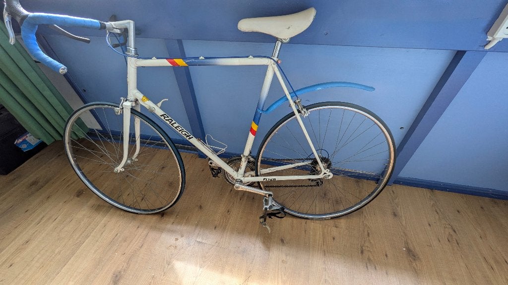 Vintage Raleigh Flyer Racefiets 60cm – Panasonic Team Look!, Fietsen en Brommers, 28 inch, Gebruikt, 57 tot 61 cm, Ophalen