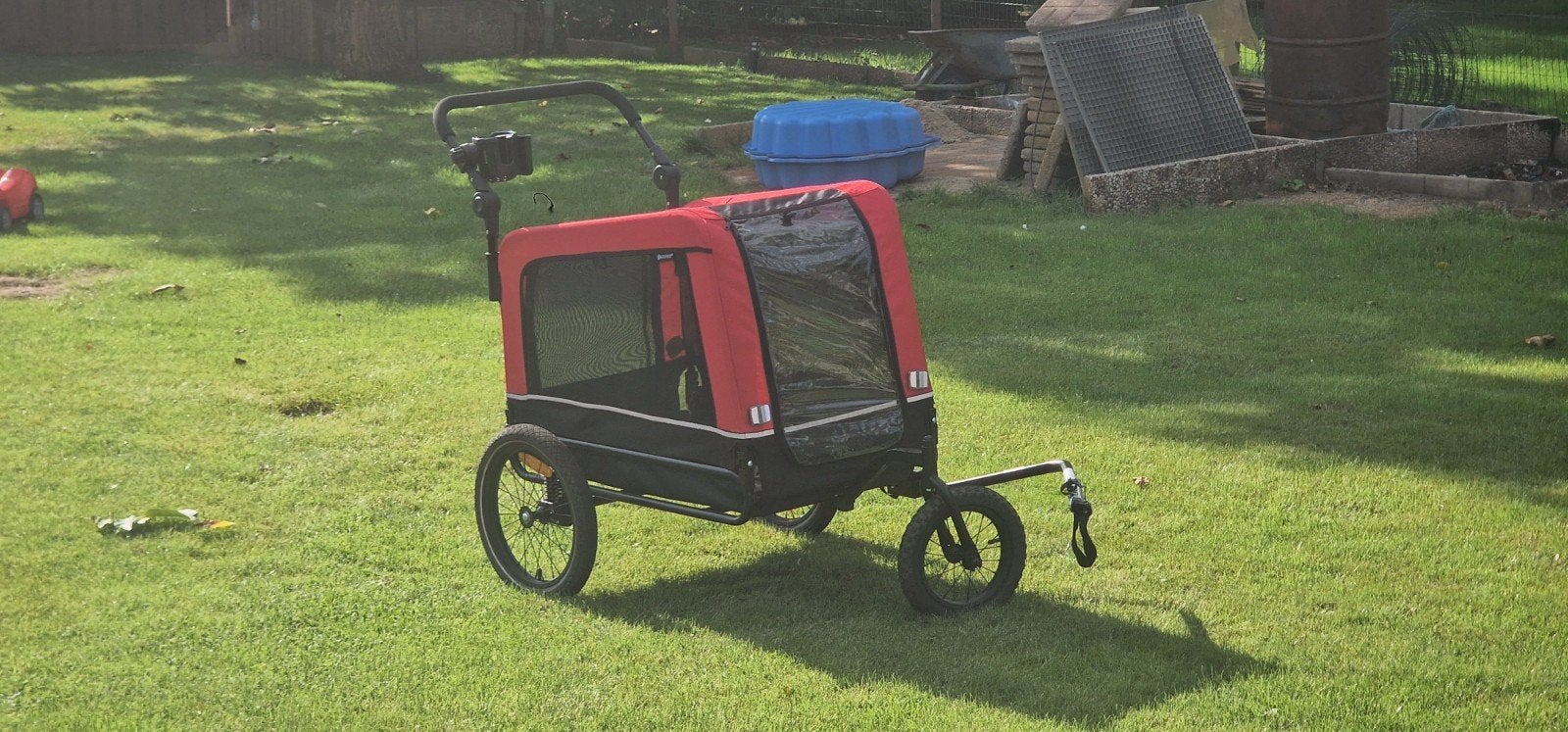Hondenfietskar / wandelwagen / fietskar, Opvouwbaar, 20 tot 40 kg, Ophalen of Verzenden, Zo goed als nieuw