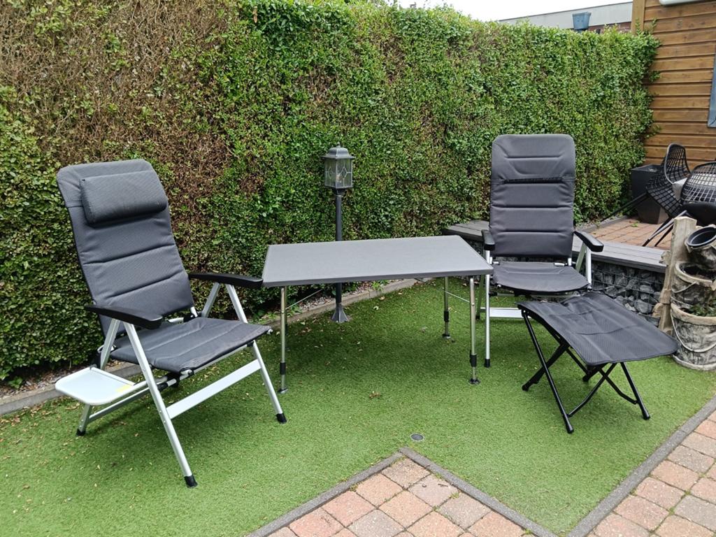 Camping stoelen en tafel, Caravans en Kamperen, Kampeermeubelen, Ophalen, Zo goed als nieuw, Campingstoel