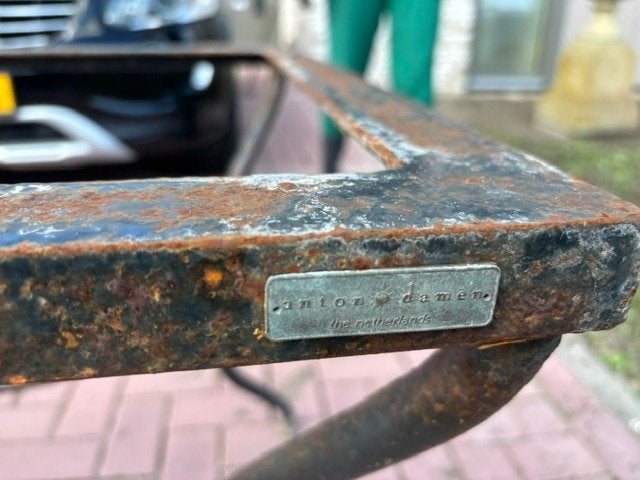 Tuintafel (architect Anton Damen), Ophalen, Gebruikt, Rechthoekig, Metaal