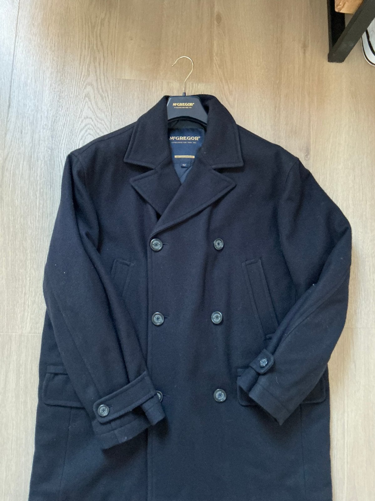McGregor Wollen Peacoat - Maat 52 (L), Kleding | Heren, Ophalen of Verzenden, Zo goed als nieuw, Maat 52/54 (L), Blauw
