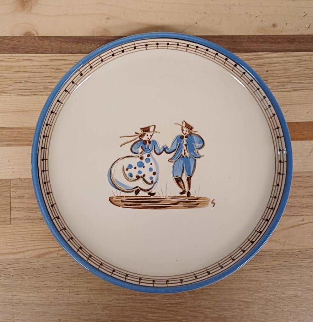 Knabstrup bord - dansen traditioneel paar, Ophalen of Verzenden