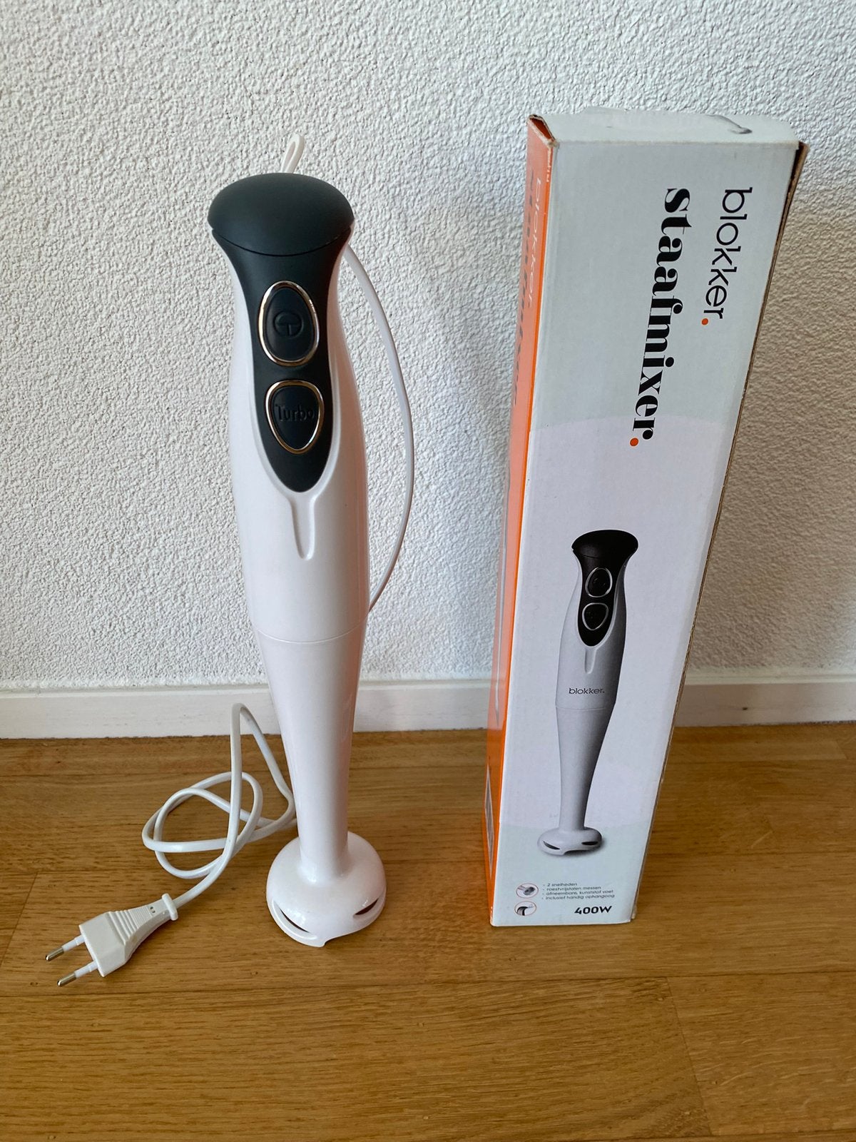 Prachtige Staafmixer 400W, 2 snelheden, turbostand Als Nieuw, Witgoed en Apparatuur, Blenders, Ophalen of Verzenden, Zo goed als nieuw