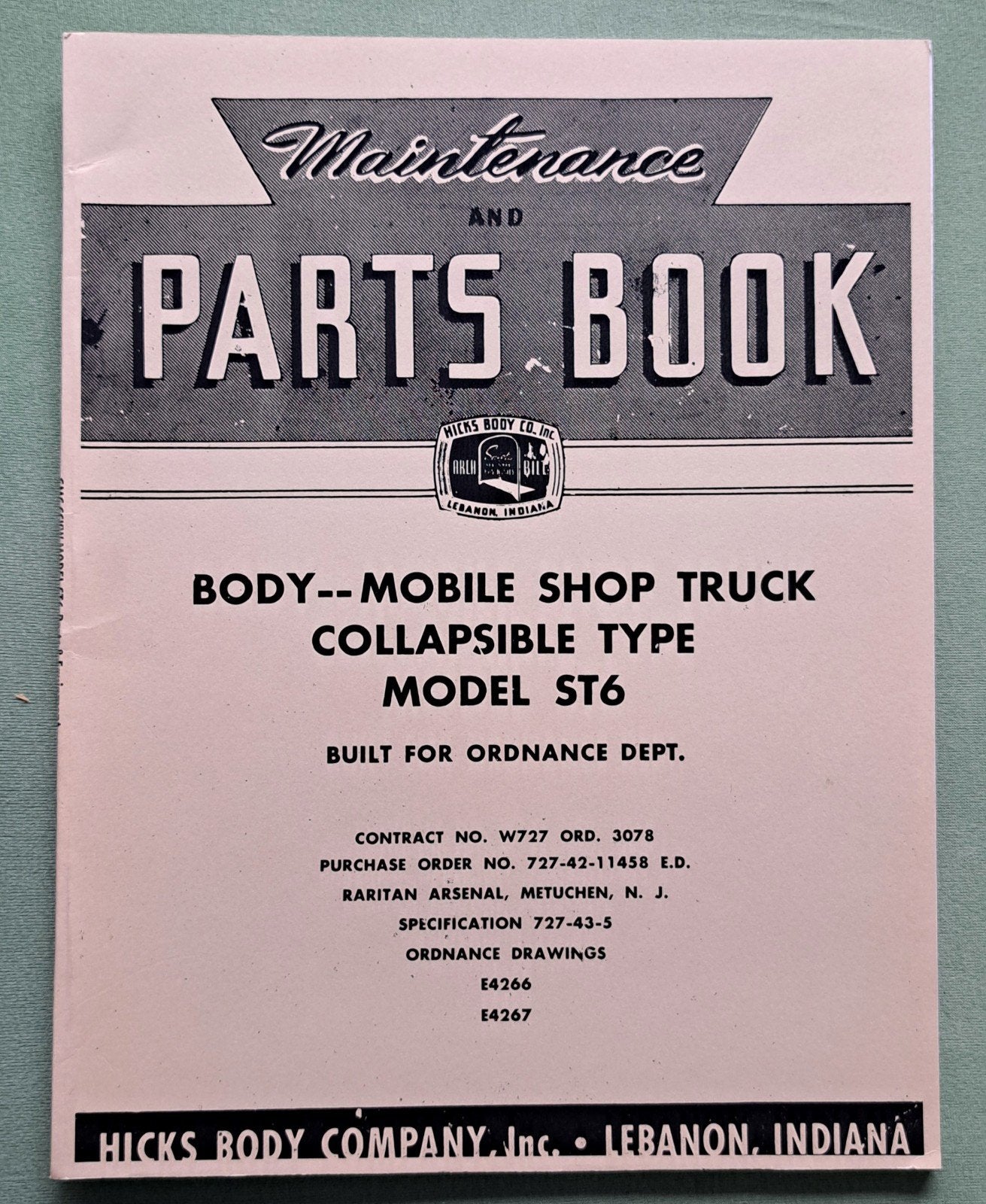 Maintenance and parts book mobile shop truck - herdruk, Boeken, Tweede Wereldoorlog, Nieuw, Ophalen of Verzenden, Landmacht