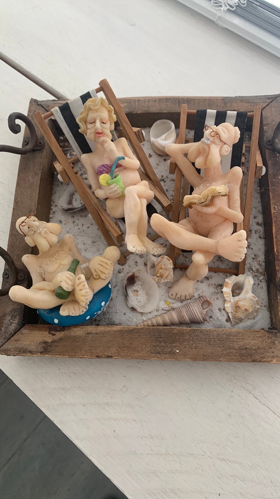 Mini strand figuren, Ophalen, Zo goed als nieuw, Hout