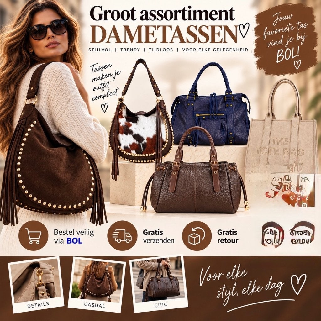 Damestassen, diverse modellen in Suede - Leer en PU leer, Ophalen of Verzenden, Nieuw, Overige kleuren, Handtas