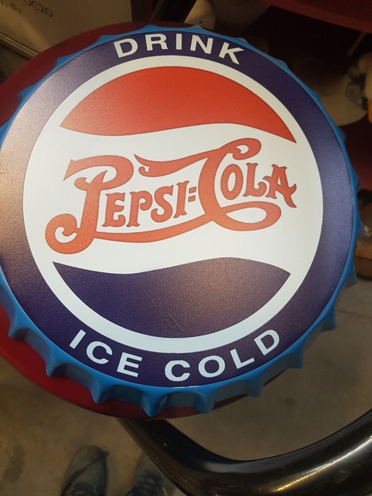 pepsi reclame dop doorsnede 30cm, Ophalen, Zo goed als nieuw, Reclamebord