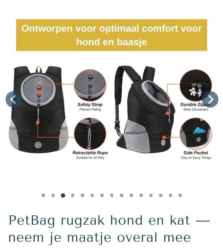 Draagzak hond, Ophalen, Nieuw