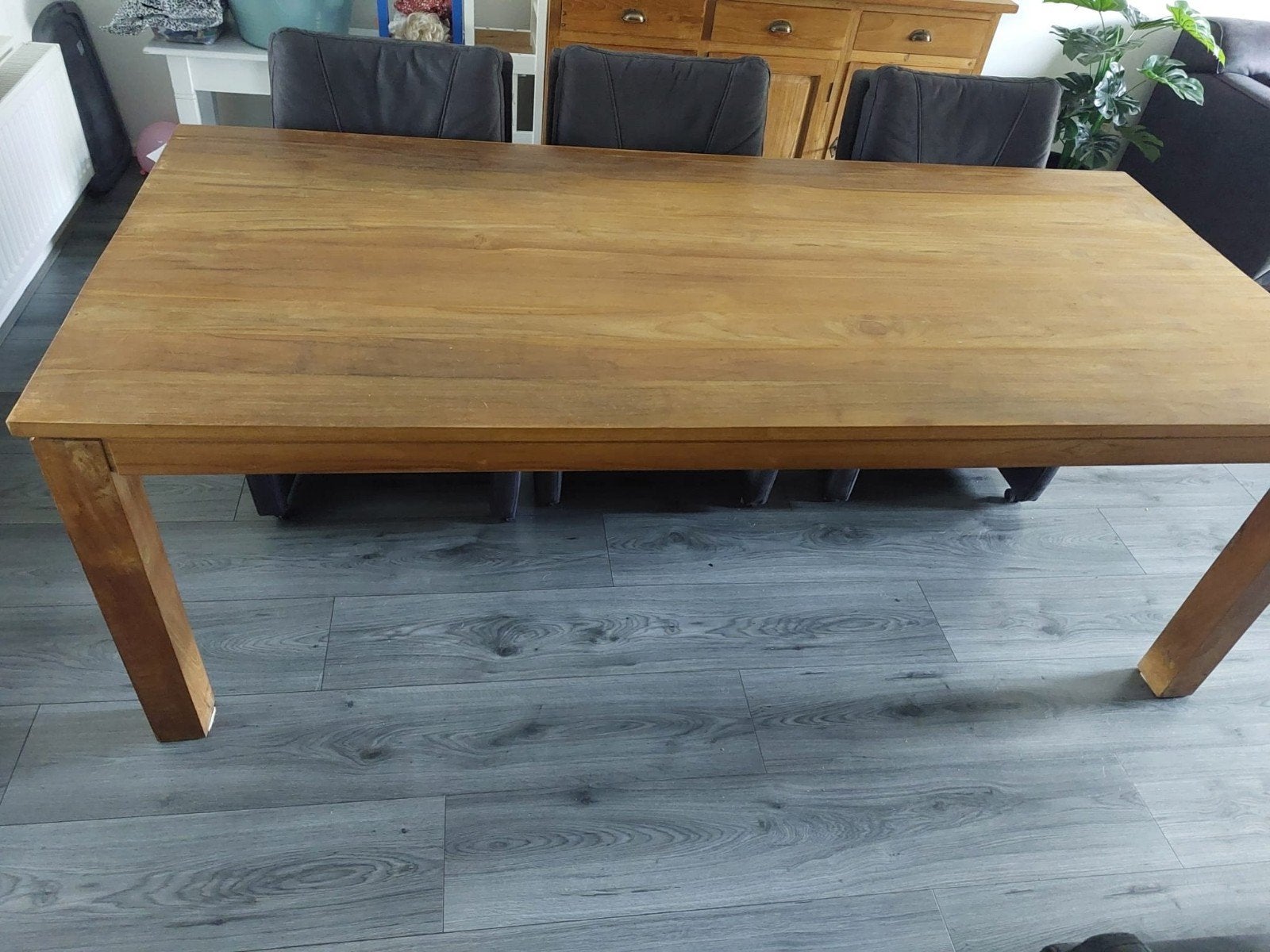 Gebruikte teak tafel, Ophalen, Gebruikt, Teakhout, 200 cm of meer