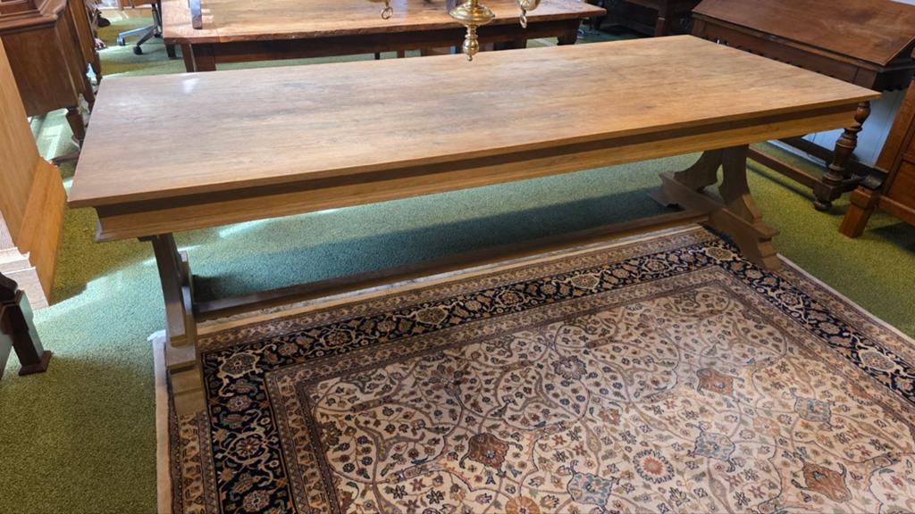 Antieke Eiken Franse Kloostertafel - Geleefd Uiterlijk