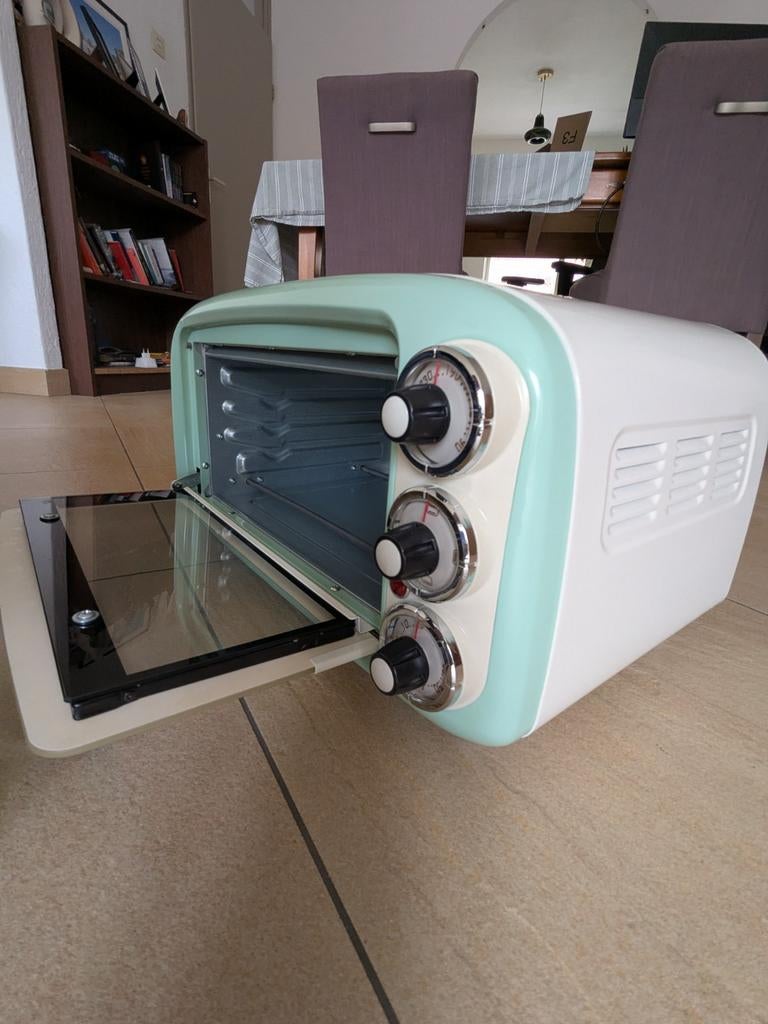 Ariete Vintage Oven -  18 Liter - Timer - 1380 Watt - Groen, Witgoed en Apparatuur, Minder dan 45 cm, Minder dan 45 cm, Oven, Hete lucht