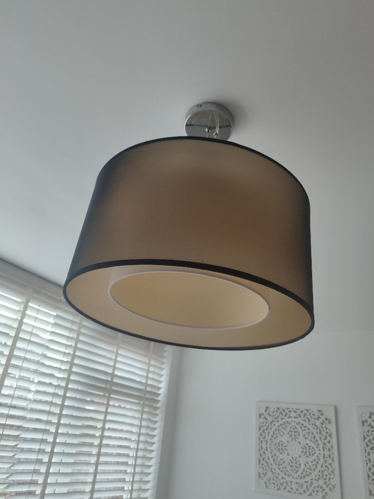 2 Huiskamer, salon hanglampen met linnen kap, Ophalen, Zo goed als nieuw, Kunststof, Sfeervol