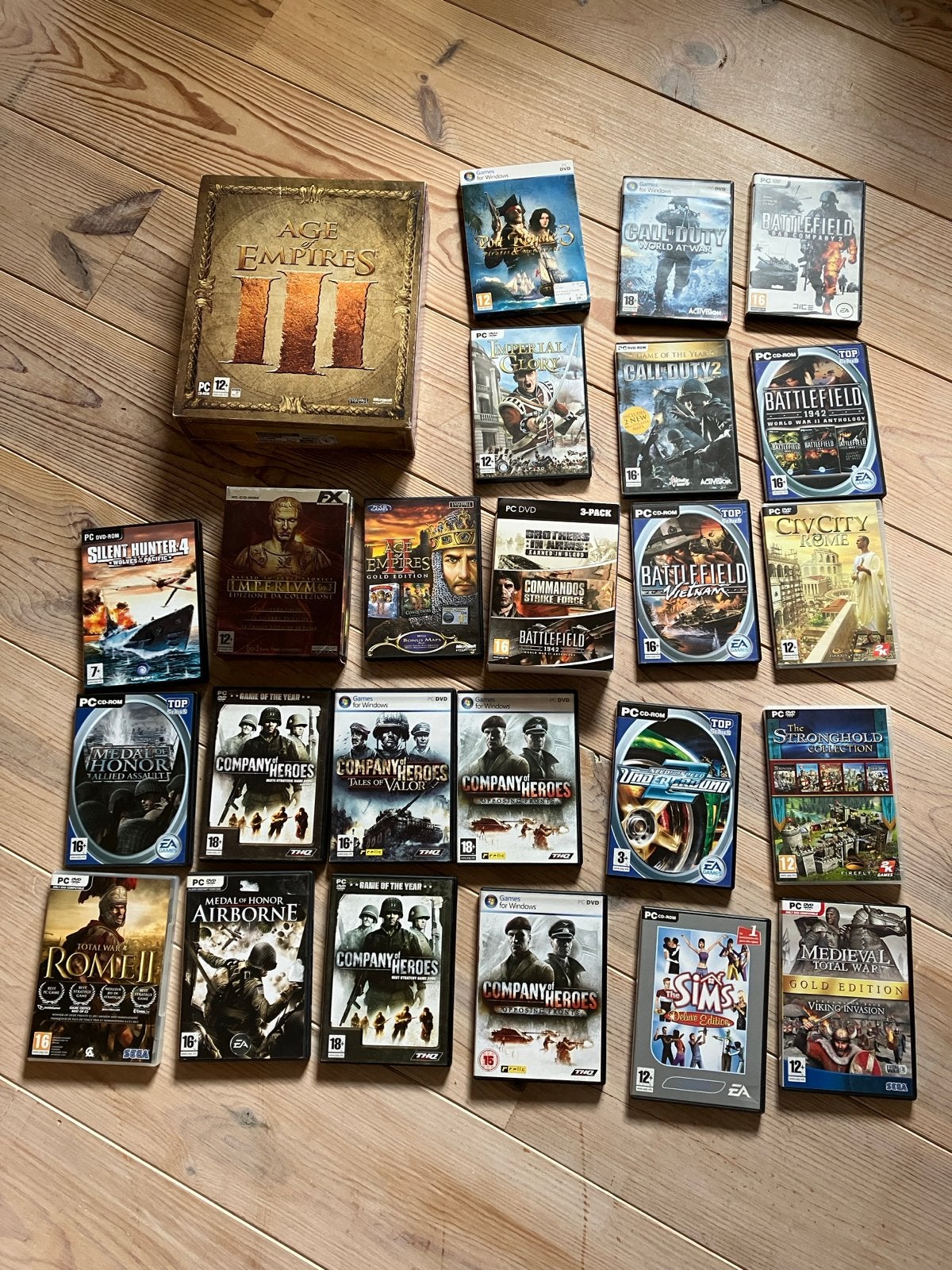 Grote collectie PC games: Age of Empires, Company of Heroes, Spelcomputers en Games, Games | Pc, Online, Gebruikt, 1 speler, Ophalen of Verzenden