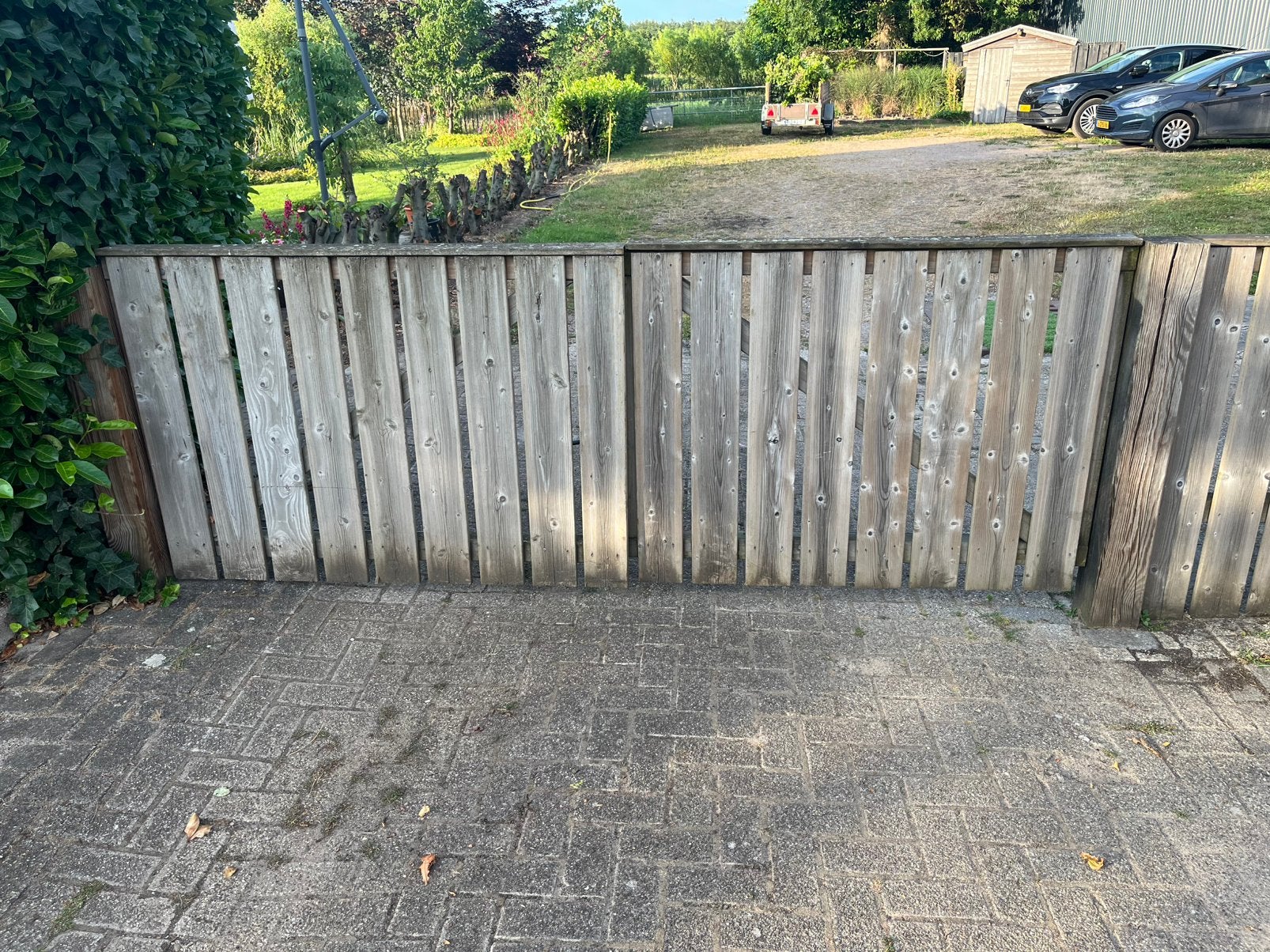 Houten poort / hek, Ophalen, 1 tot 2 meter, Minder dan 3 meter, Zo goed als nieuw