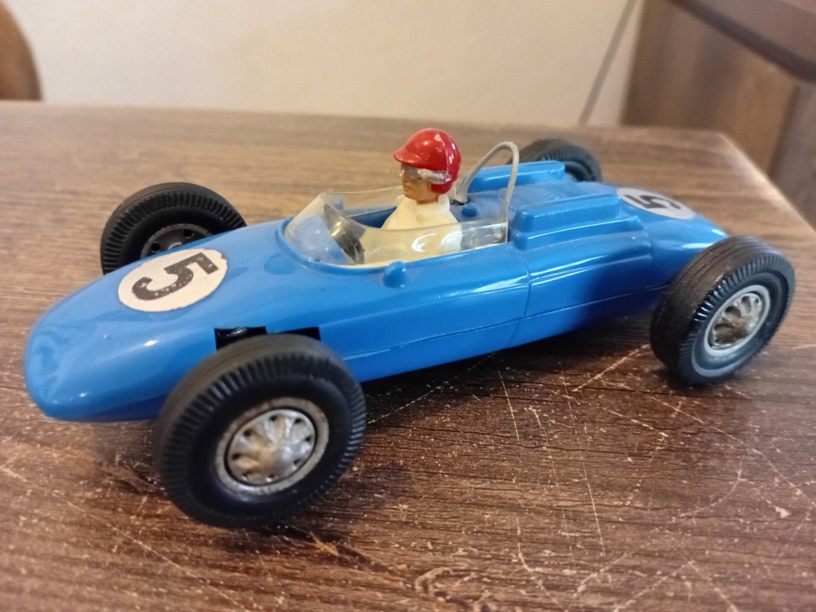 Vintage carrera bmw raceauto 1:32- Blauw met nummer 5, Ophalen of Verzenden, Gebruikt, Auto, Overige merken