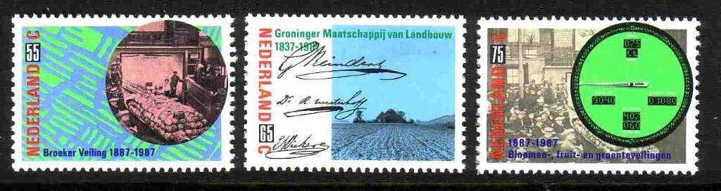 Nederland 1987 1378/1380 Veiling Gronings landschap Postfris, Postzegels en Munten, Postzegels | Nederland, Ophalen of Verzenden