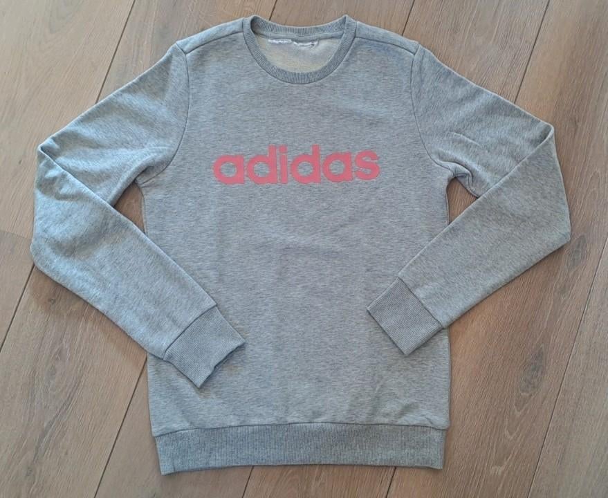 Nieuwe Adidas lichtgrijze sweater, maat 164, Adidas, Meisje, Trui of Vest, Nieuw