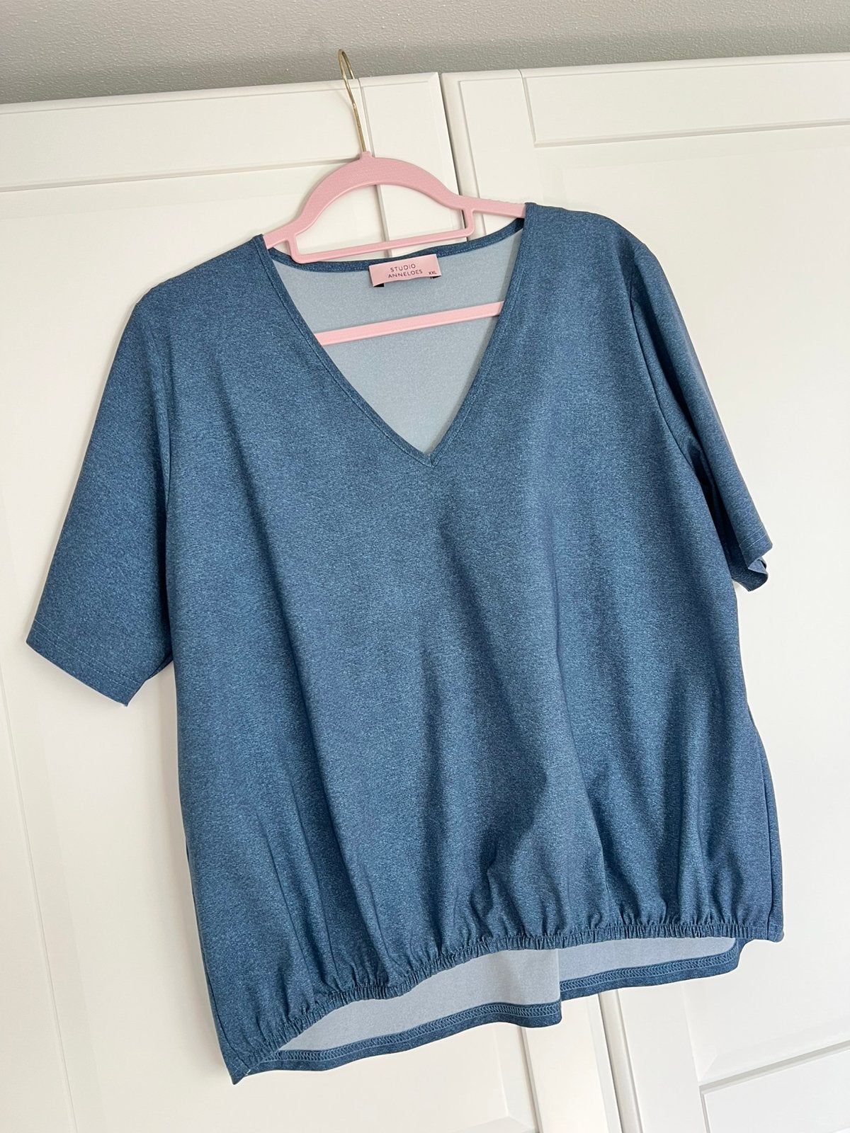Studio anneloes vicky denim shirt XXL travelstof, Blauw, Maat 46/48 (XL) of groter, Ophalen of Verzenden, Zo goed als nieuw