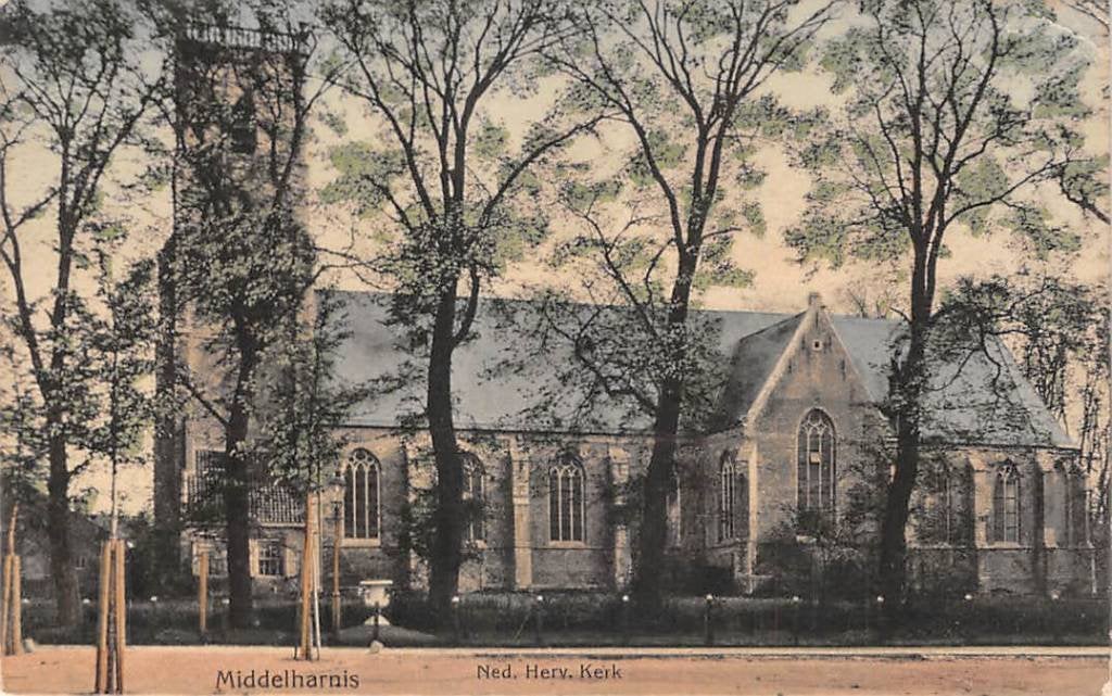 Middelharnis Ned. Hervormde Kerk Goeree-Overflakkee 1916, Ophalen of Verzenden, Voor 1920, Ongelopen, Noord-Brabant