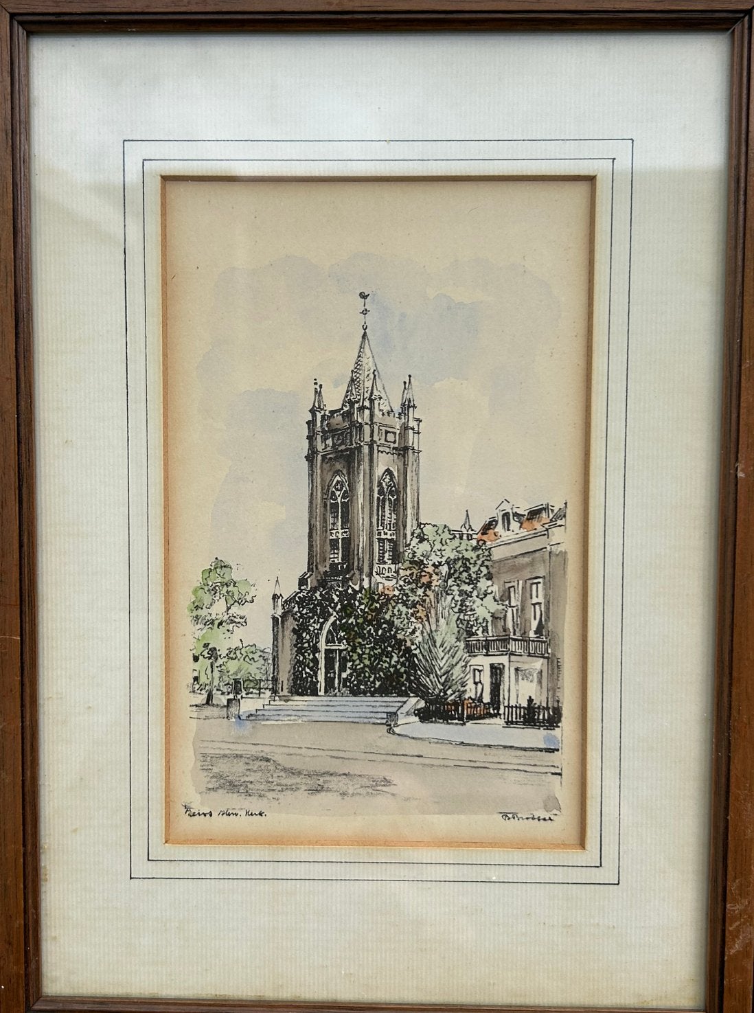 Oude Kerk Zeist - B. Brobbel (1907-1971), Antiek en Kunst, 1950 - 1999, Architectuur, Ophalen of Verzenden, Met tekst
