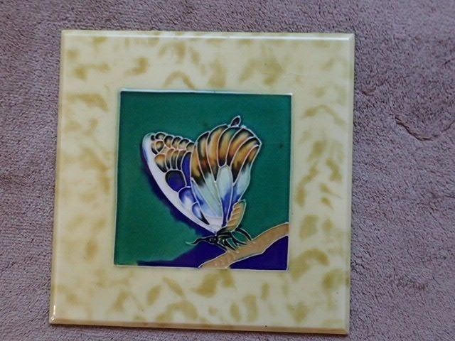 Tegel met vlindermotief 20 x 20 cm., Ophalen of Verzenden