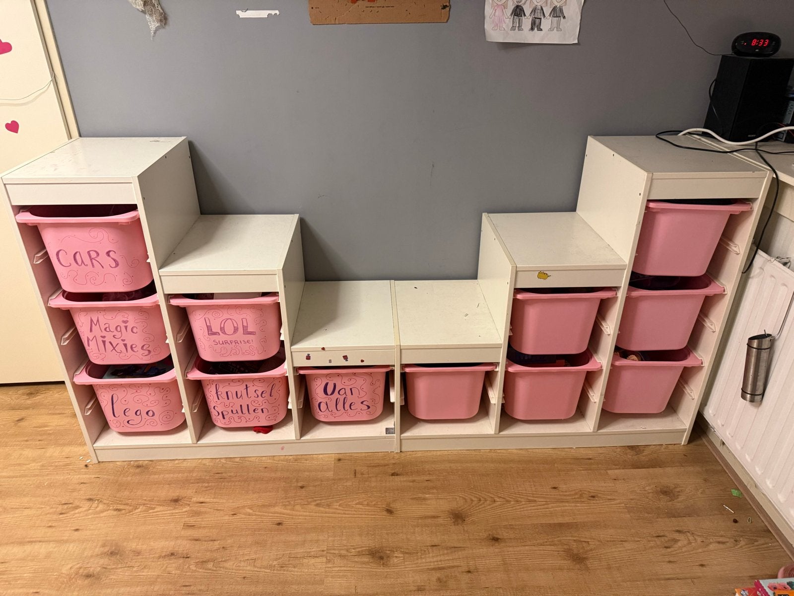IKEA Trofast trapkast dubbel met roze bakken, Ophalen, Gebruikt