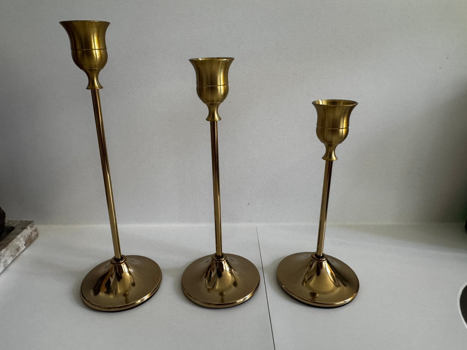 Goud messing kandelaren, Antiek en Kunst, Antiek | Kandelaars, Ophalen, Koper of Brons