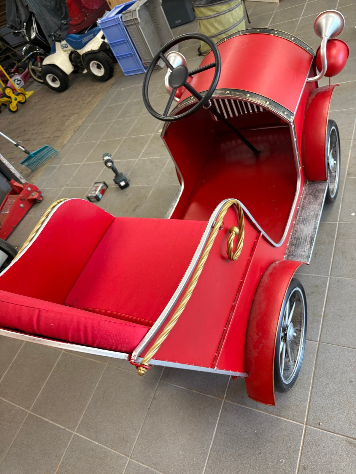 Rode Retro kerstdecoratie auto met Zitting, Ophalen, Nieuw, Overige typen