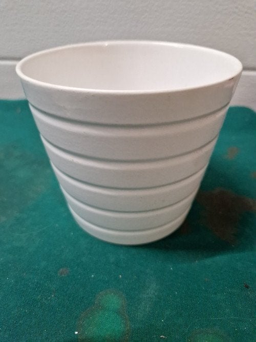 bloempot wit gestreept, Ophalen of Verzenden, 'T Olde Gre-j, Info@toldegrej.nl, Endepoelstraat 20f Didam