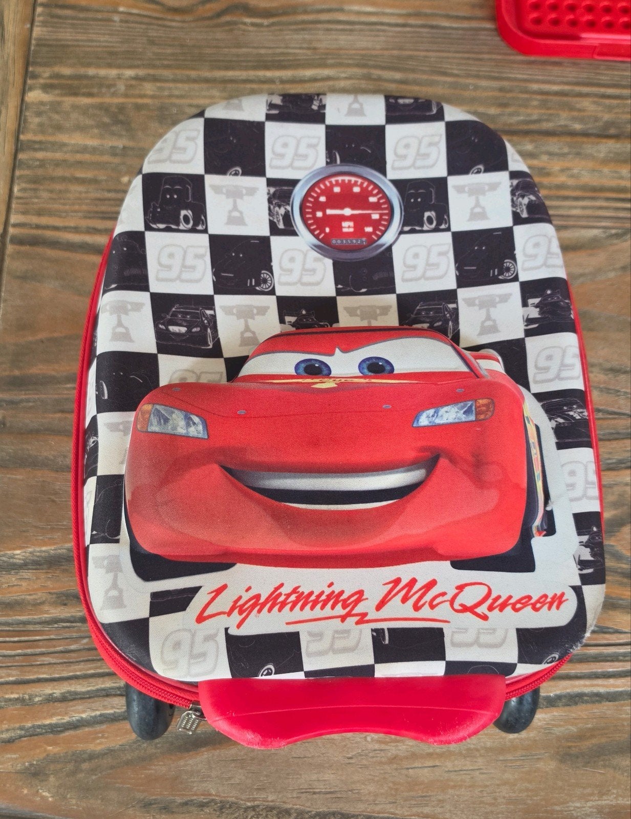 Disney Cars logeer trolley Bliksem MC Queen, Ophalen of Verzenden, Hard kunststof, Minder dan 50 cm, Minder dan 35 cm