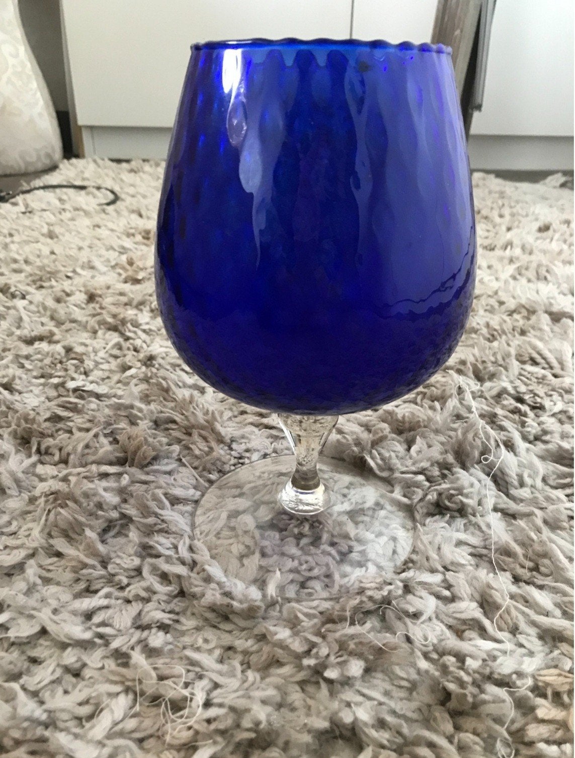 Vintage Empoli Kobaltblauwe Vaas op Voet, 21 cm, Op voet, Blauw, Ophalen of Verzenden