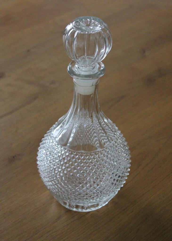 Glazen karaf, whiskykaraf met dop, kristalglas, glas, Ophalen of Verzenden