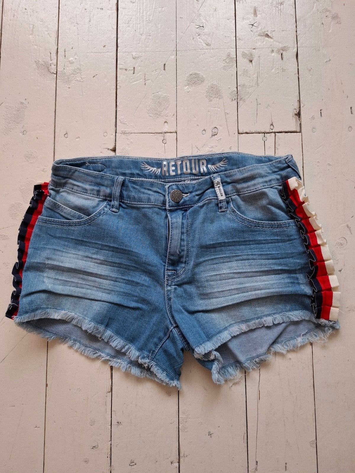 Retour korte broek met franjes - maat 16 jaar, Broek, Gebruikt, Retour, Verzenden