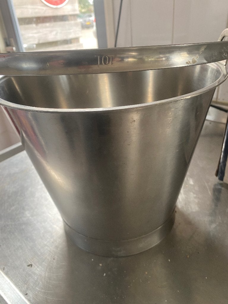 RVS 10 Liter emmer, Ophalen, Zo goed als nieuw