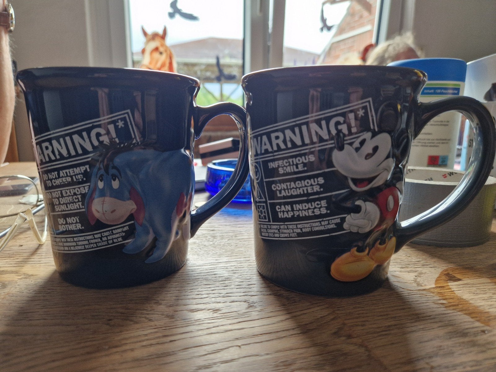 Disney Mokken: Eyeoor en Mickey Mouse Set, Ophalen of Verzenden, Mickey Mouse, Zo goed als nieuw, Servies