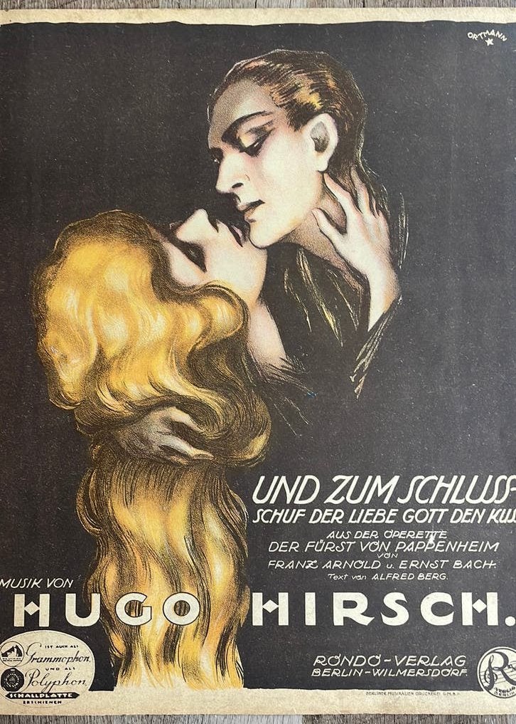 Bladmuziek-lith.Art Deco-Hugo Hirsch & Wolgang Ortmann -1923, Ophalen of Verzenden, Gebruikt, Overige typen
