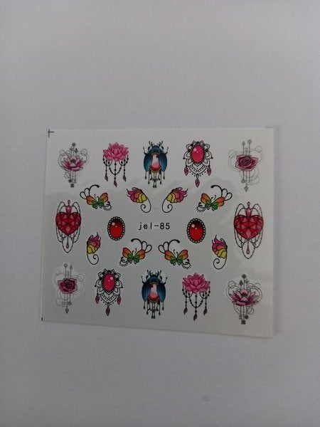 Velletje nagel water decals stickers jel-85 figuren vlinders, Verzenden, Nieuw, Toebehoren, Handen en Nagels