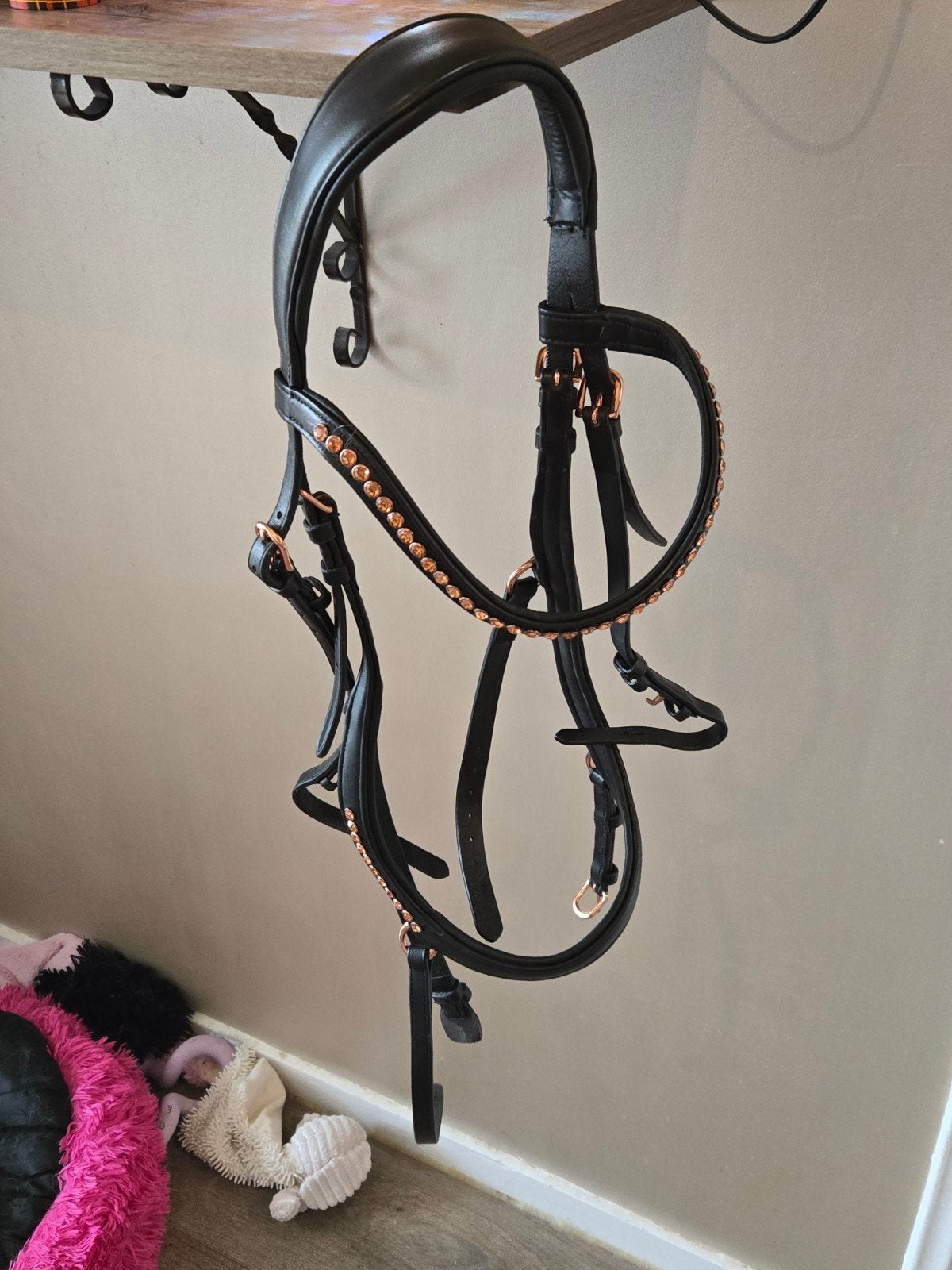 Nieuw hoofdstel cob met rose steentjes, Dieren en Toebehoren, Paarden en Pony's | Hoofdstellen en Tuigage, Verzenden, Nieuw
