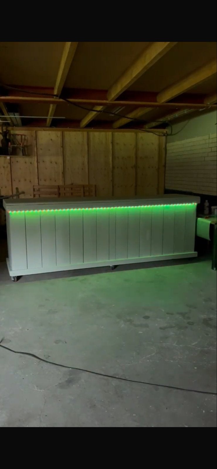 Steigerhouten bar met LED-verlichting, Ophalen, Zo goed als nieuw