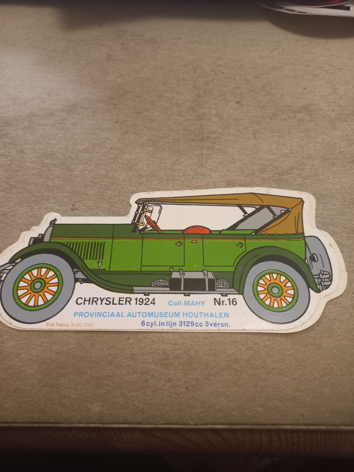 Vintage Chrysler 1924 Auto Museum Sticker, Ophalen of Verzenden, Gebruikt