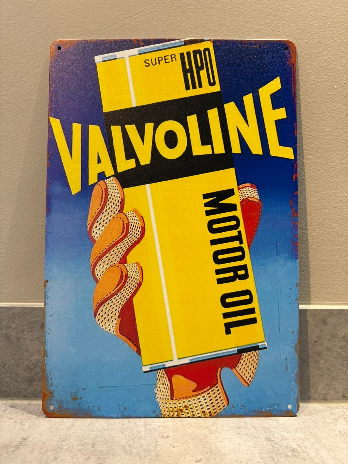 Mancave Bar Café Wanddecoratie metalen bordje merk Valvoline, Verzamelen, Ophalen of Verzenden, Zo goed als nieuw, Reclamebord