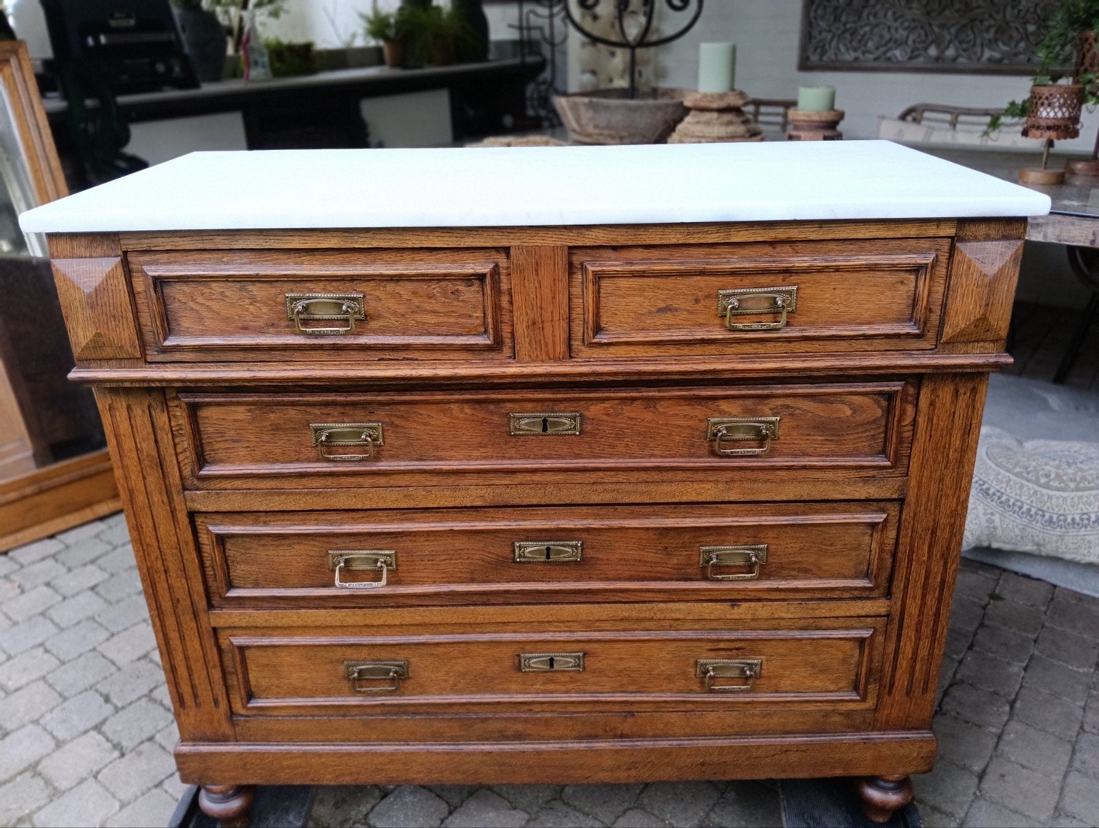 baby commode antiek ladenkast dressoir badkamermeubel marmer, Ophalen, 50 tot 70 cm, 100 cm of meer, 90 tot 105 cm