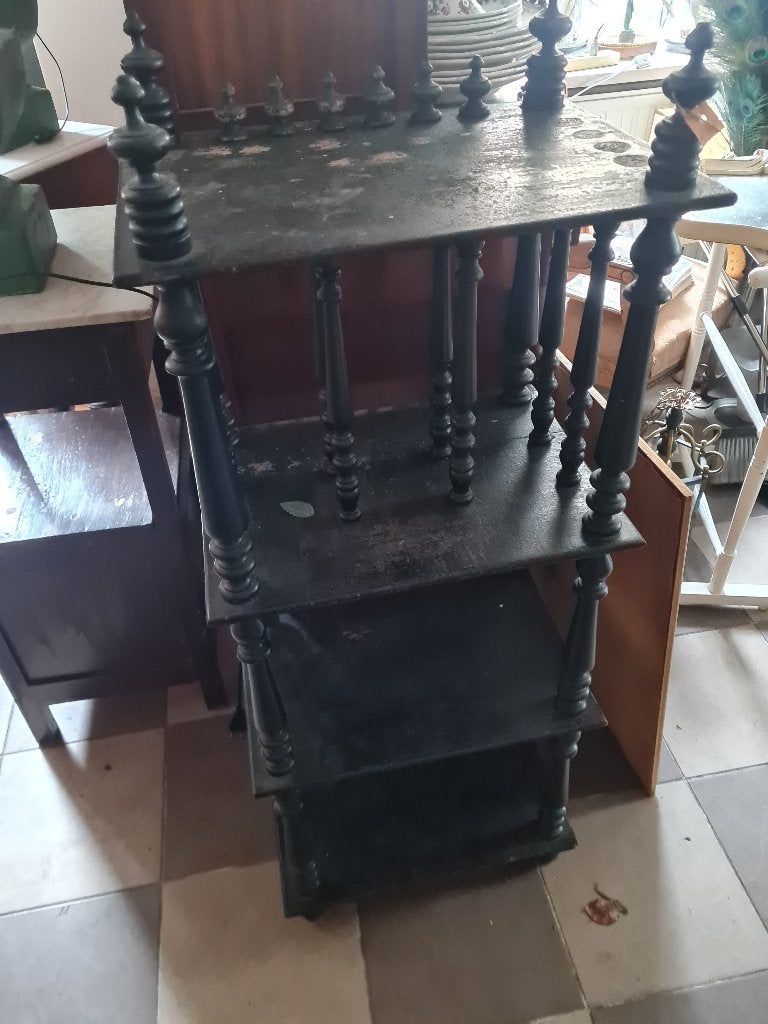 Antiek vol houten boekenrek, partiture rek, Ophalen