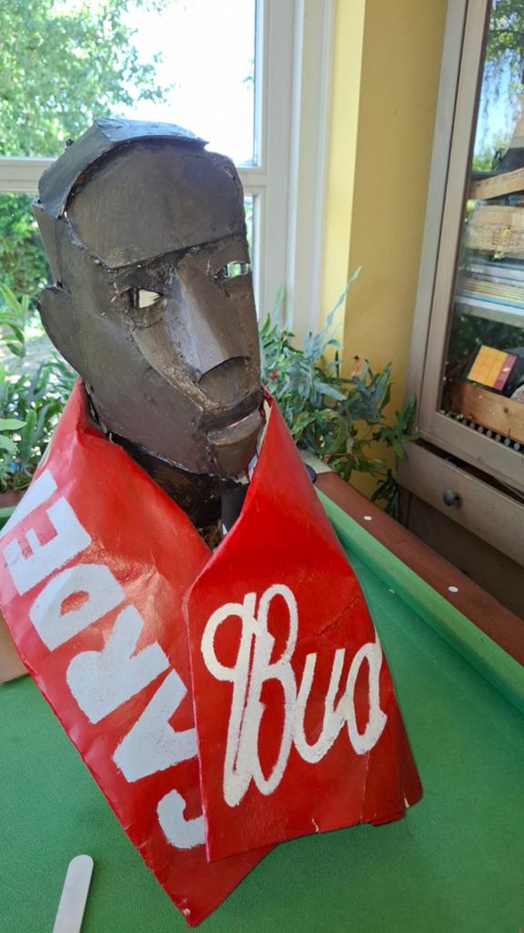 Peter Bes Papierkunst Buste - Uniek Kunstwerk, Antiek en Kunst, Buste, Handgemaakt, Europa, Meerkleurig